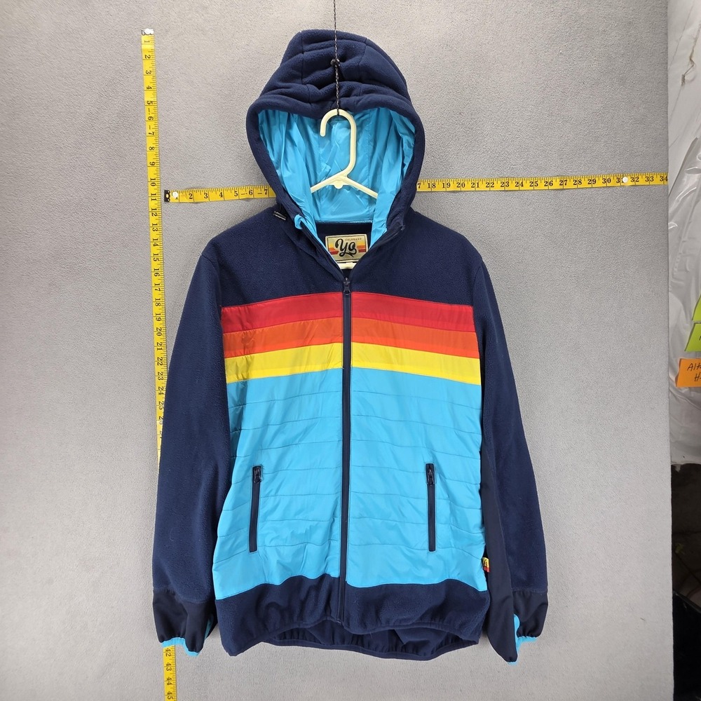YoColorado Jacket Mens XL Multicolor Fleece Hooded Insulated Full Zip Colorblock